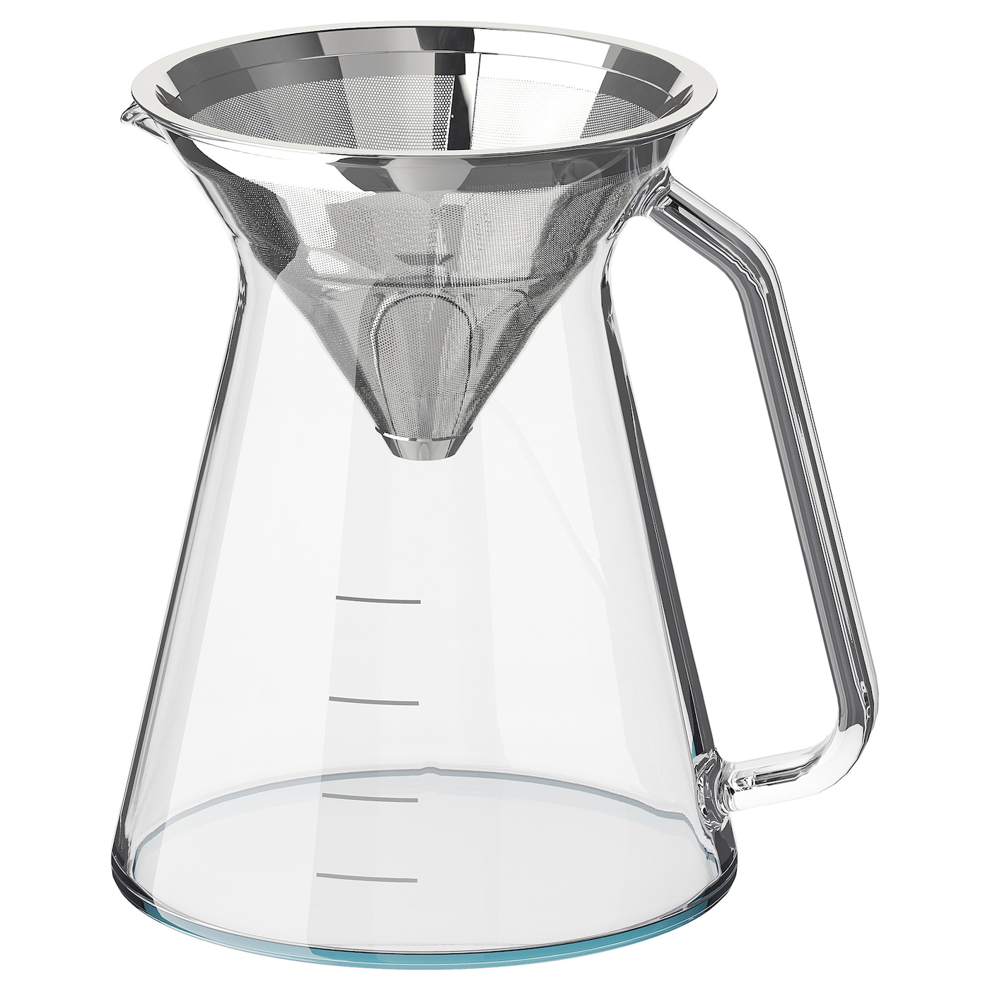 IKEA HÖGMODIG ekspres do kawy przelewowy, szkło bezbarwne/stal nierdz, 0.6 l