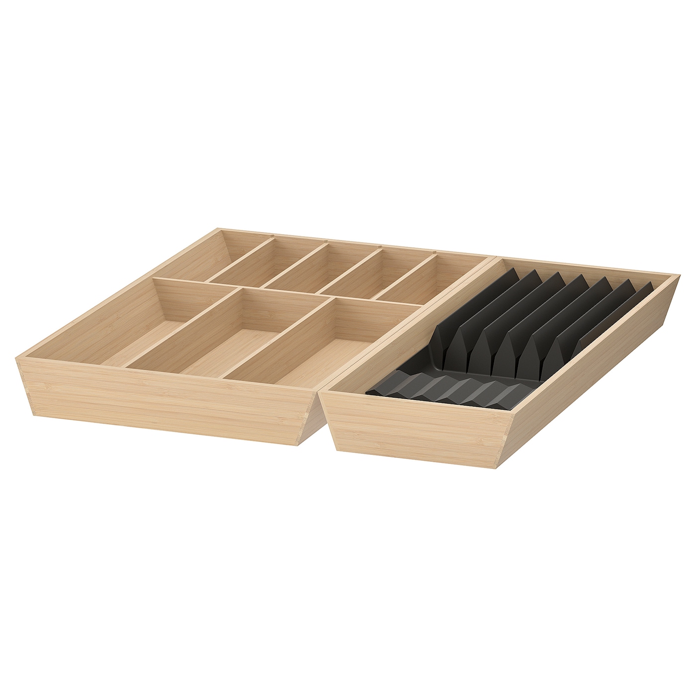 IKEA UPPDATERA taca na sztućce/z przegr na noże, jasny bambus, 52x50 cm