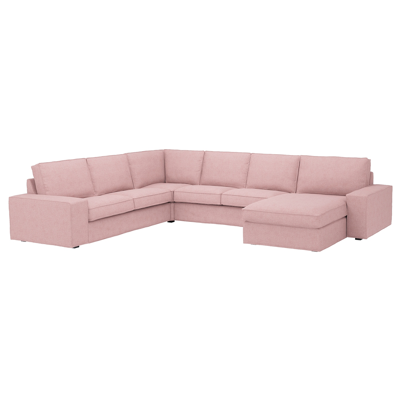 IKEA KIVIK narożna sofa 5o z szezl, Gunnared jasny różowy, Głębokość szezlonga: 163 cm