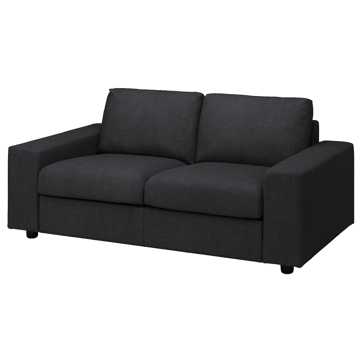 IKEA VIMLE sofa 2-osobowa, z szerokimi podłokietnikami/Hillared antracyt, Wysokość z poduchami oparcia: 83 cm