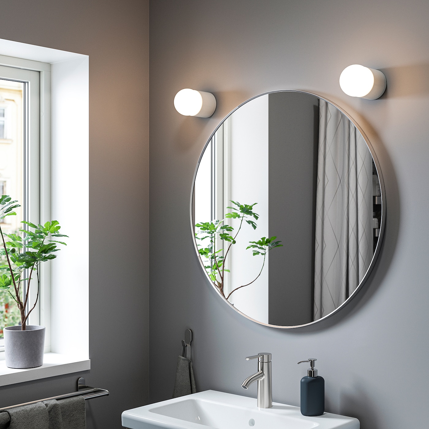 IKEA LINDBYN lustro, aluminium, 80 cm