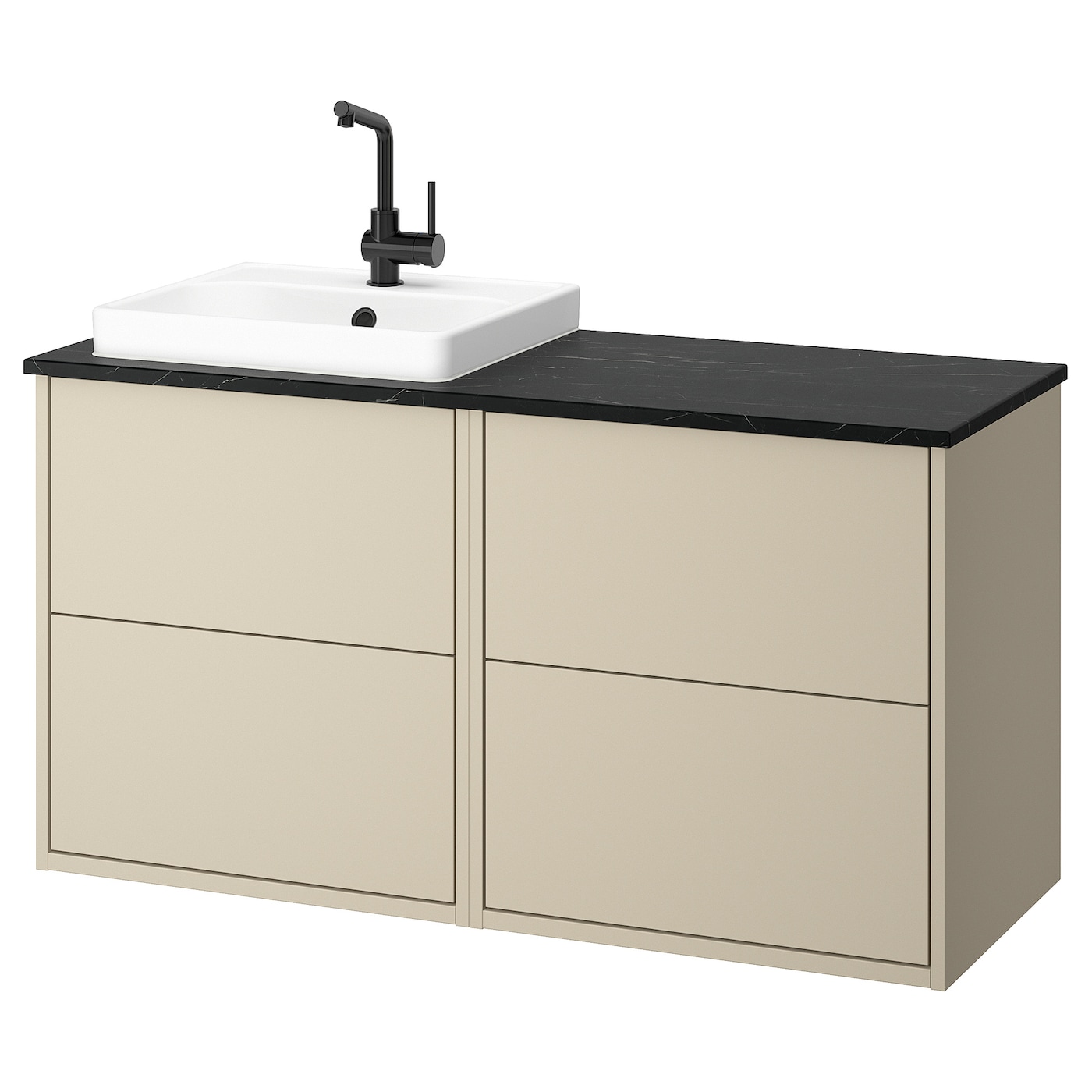 IKEA HAVBÄCK / ORRSJÖN szafka pod umyw/umywalka/bateria, beżowy, 122x49x71 cm