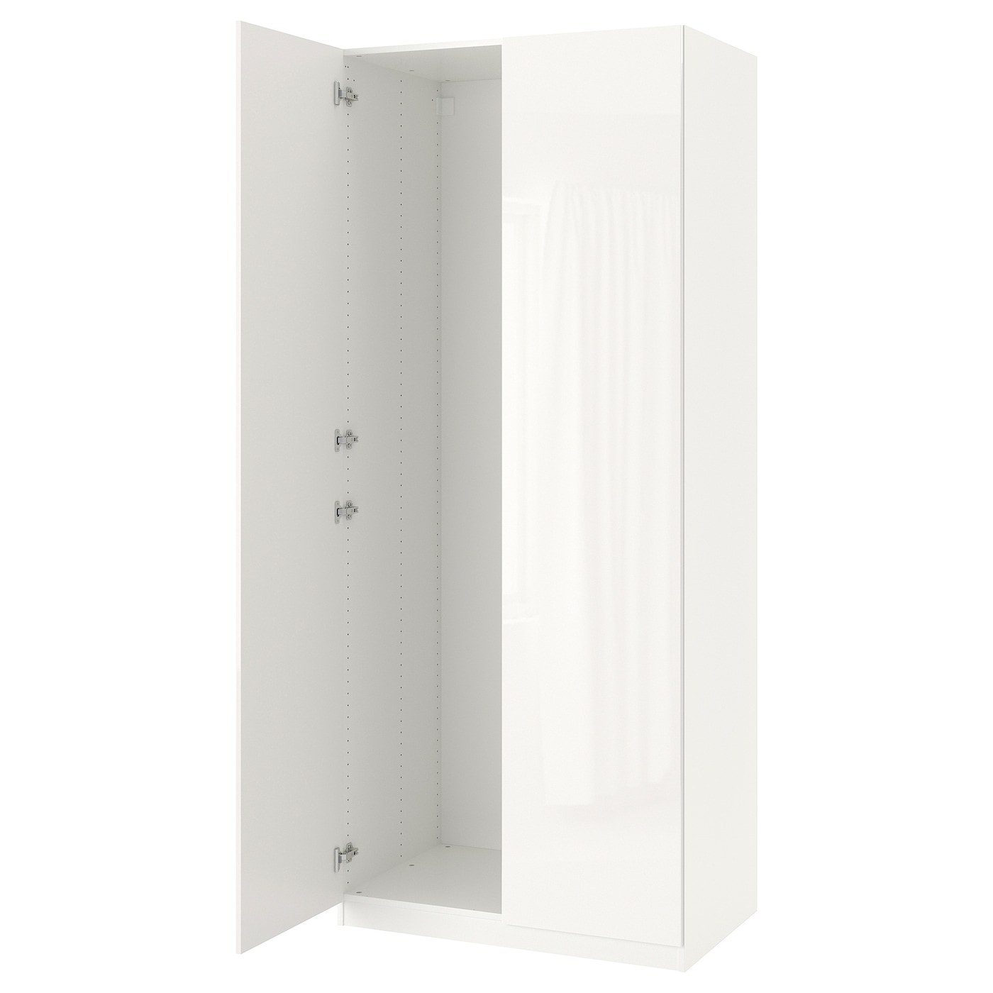 IKEA PAX Szafa/2 drzwi, biały/Fardal połysk/biel, 100x37x236 cm