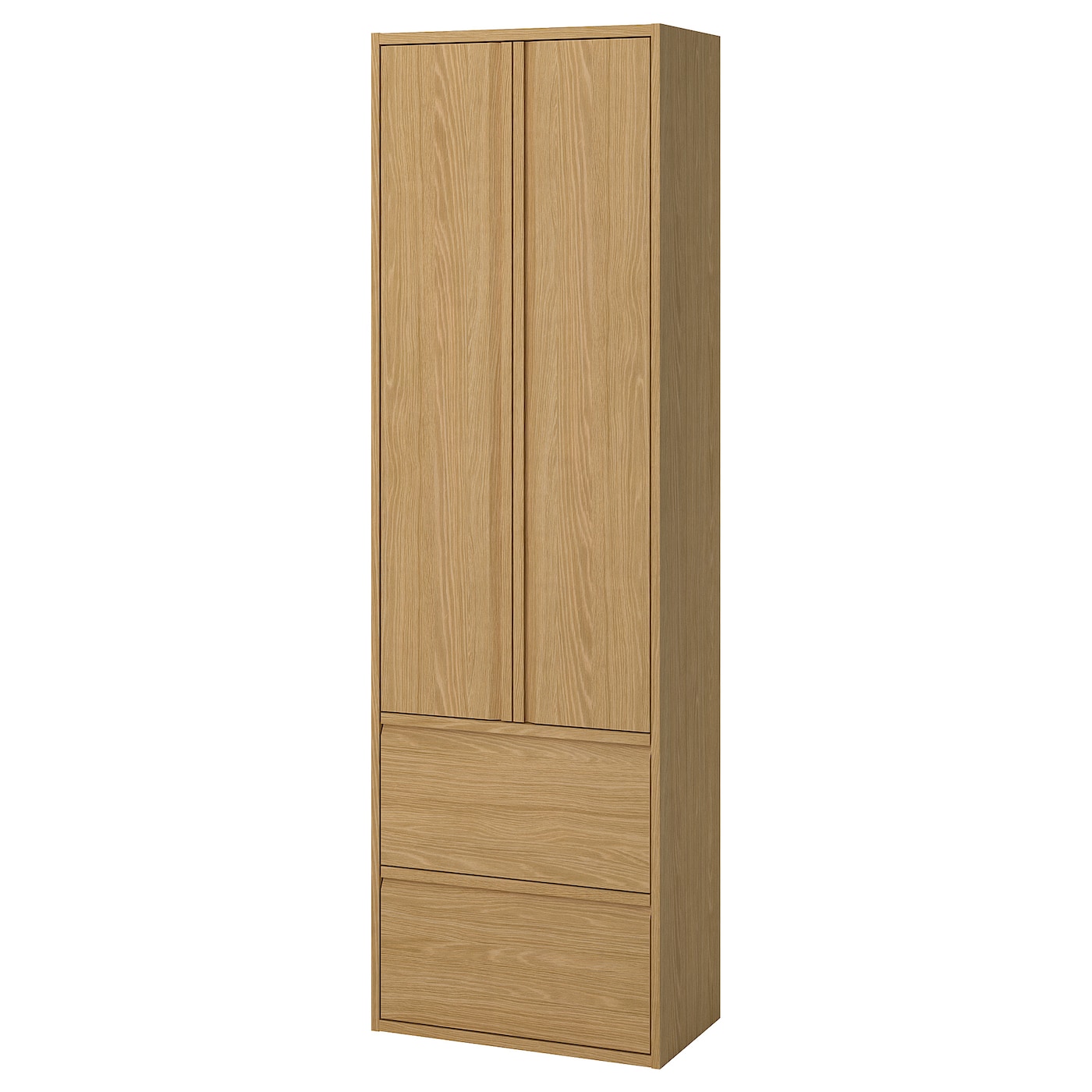 IKEA ÄNGSJÖN szafka wysoka z drzwiami/szufladami, imit. dębu, 60x35x195 cm
