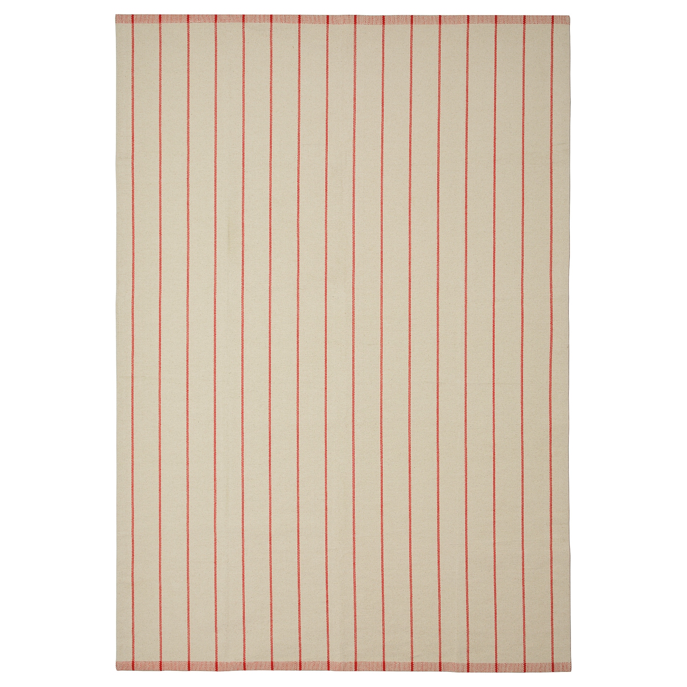 IKEA RIDSTIG dywan tkany na płasko, kremowy/czerwony, 170x240 cm