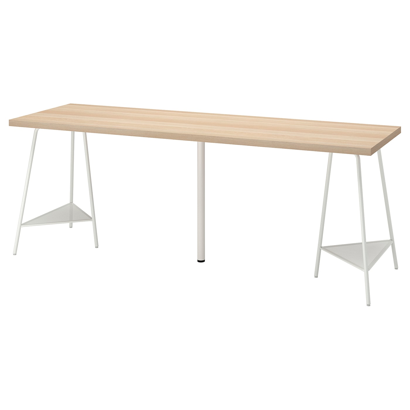 IKEA LAGKAPTEN / TILLSLAG biurko, dąb bejcowany na biało/biały, 200x60 cm