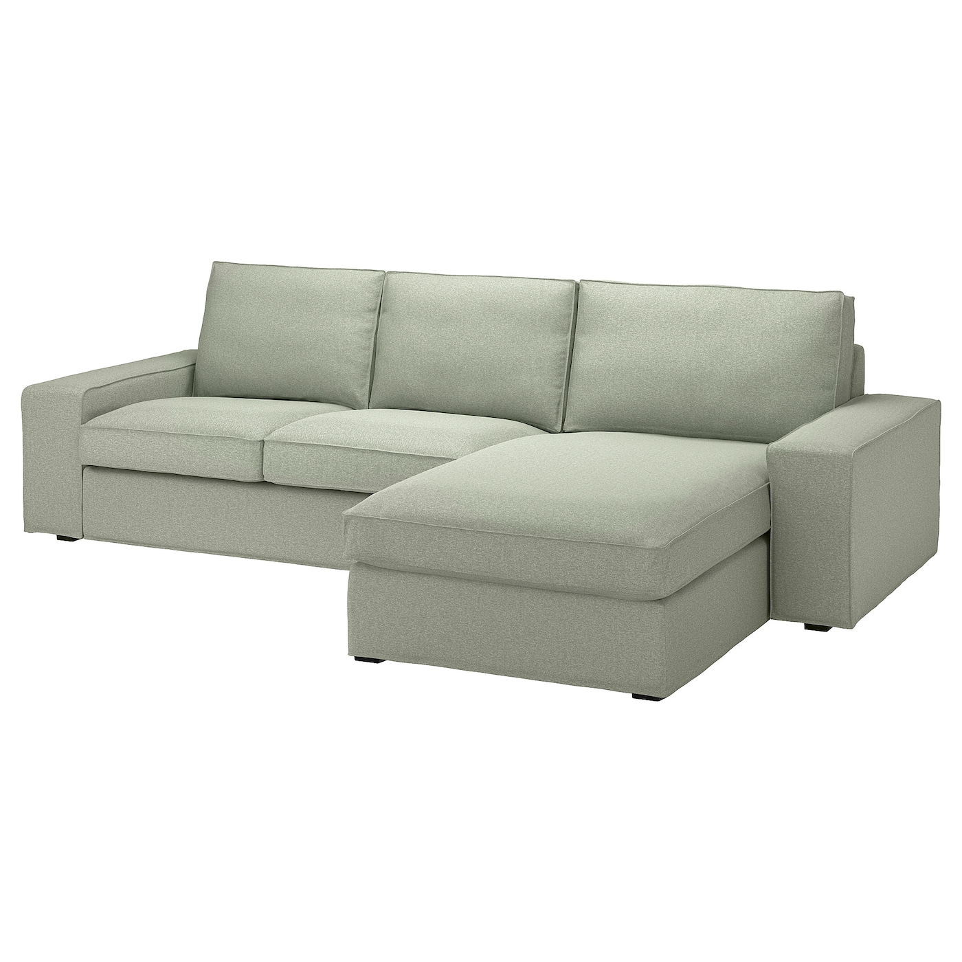 IKEA KIVIK sofa 3-osobowa z szezlongiem, Gunnared jasnozielony, Maksymalna szerokość: 280 cm