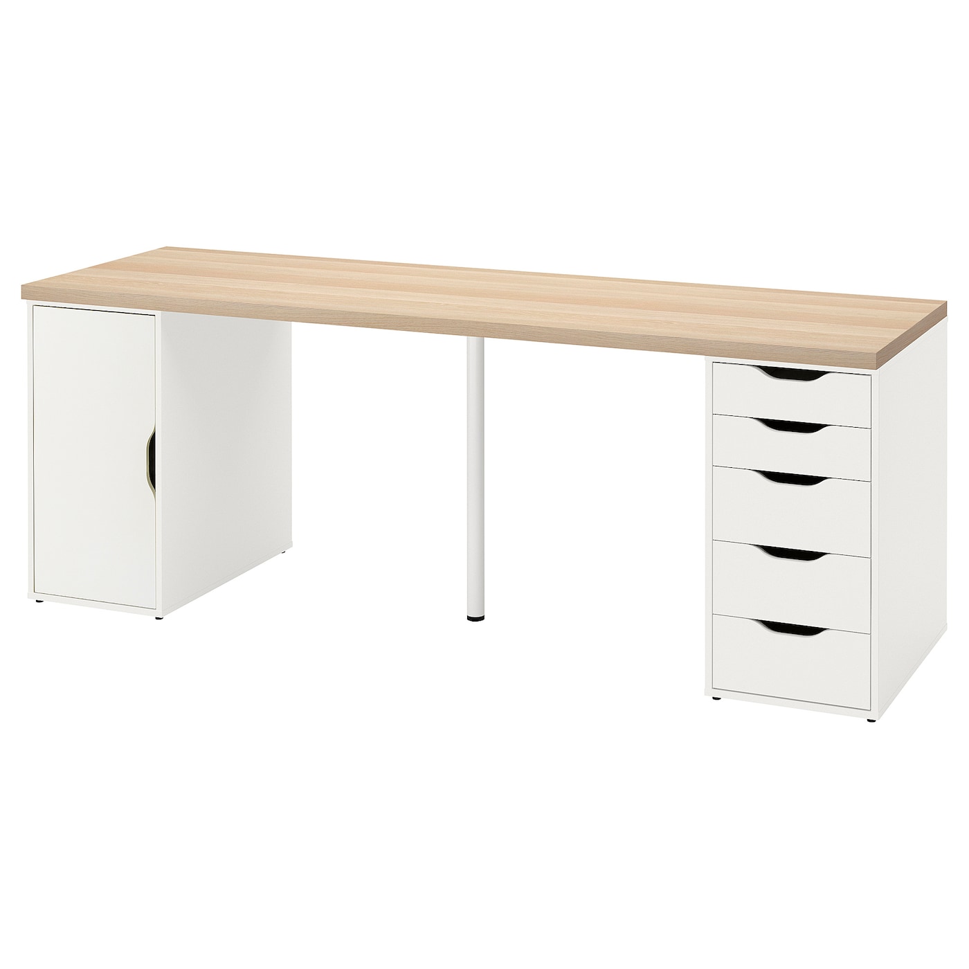 IKEA LAGKAPTEN / ALEX biurko, biała bejca/imit. dębu biały, 200x60 cm