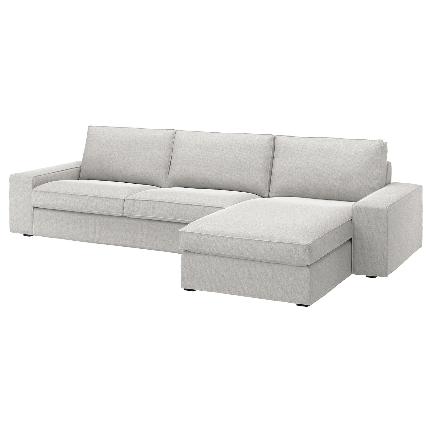 IKEA KIVIK sofa 4-osobowa z szezlongiem, Tallmyra biały/czarny, Maksymalna szerokość: 318 cm