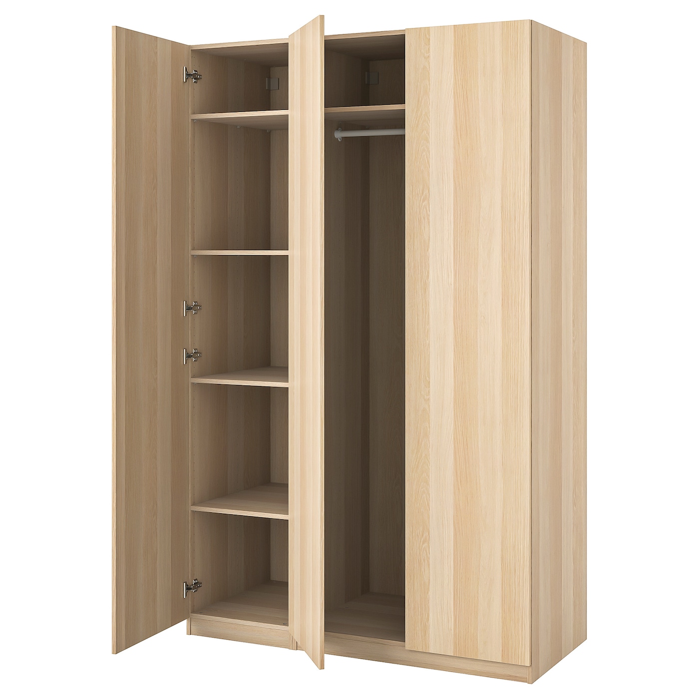 IKEA PAX / FORSAND kombinacja szafy, imitacja dębu bejcowanego na biało/imitacja dębu bejcowanego na biało, 150x60x236 cm
