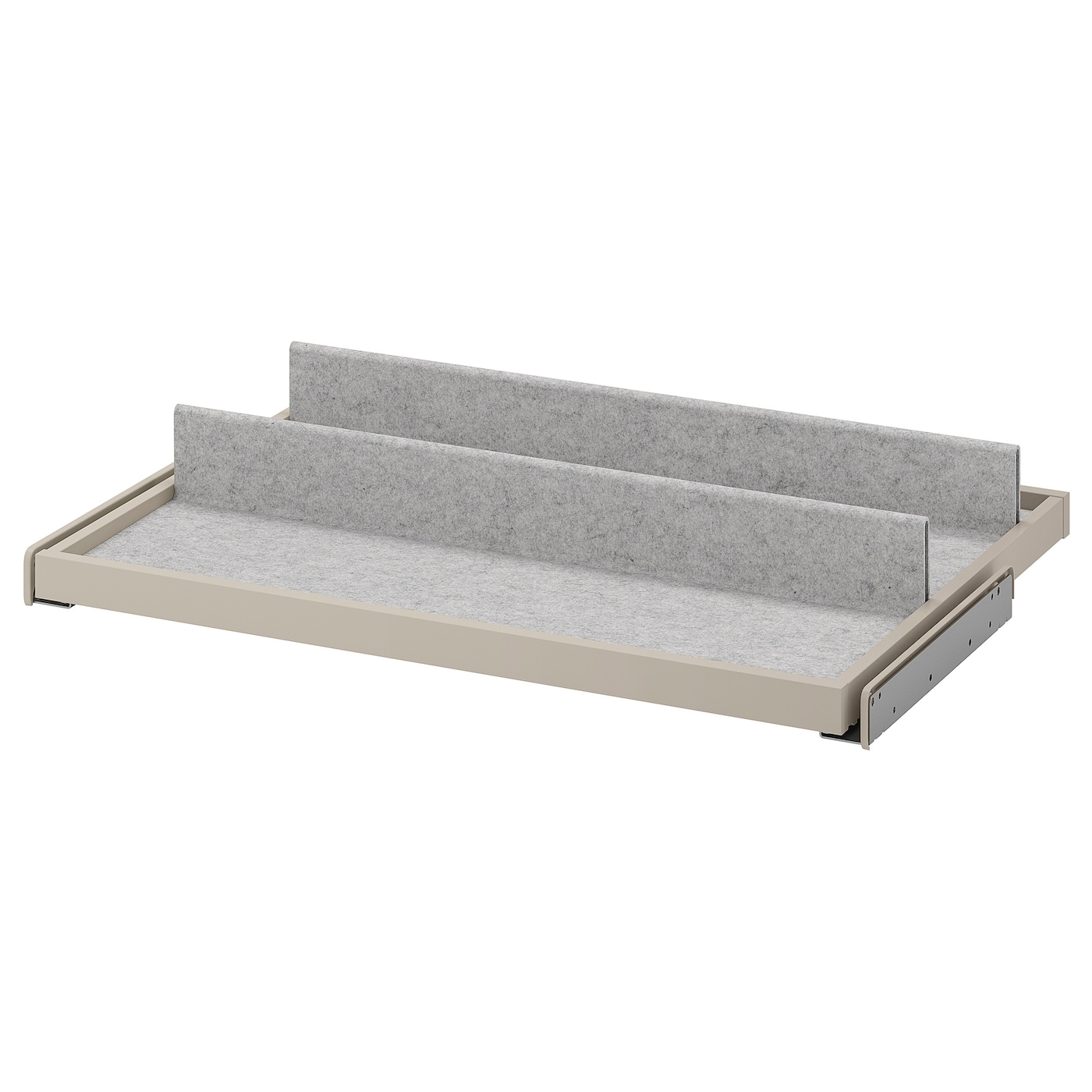IKEA KOMPLEMENT wysuwana taca z wkładem na buty, szarobeżowy/jasnoszary, 75x58 cm