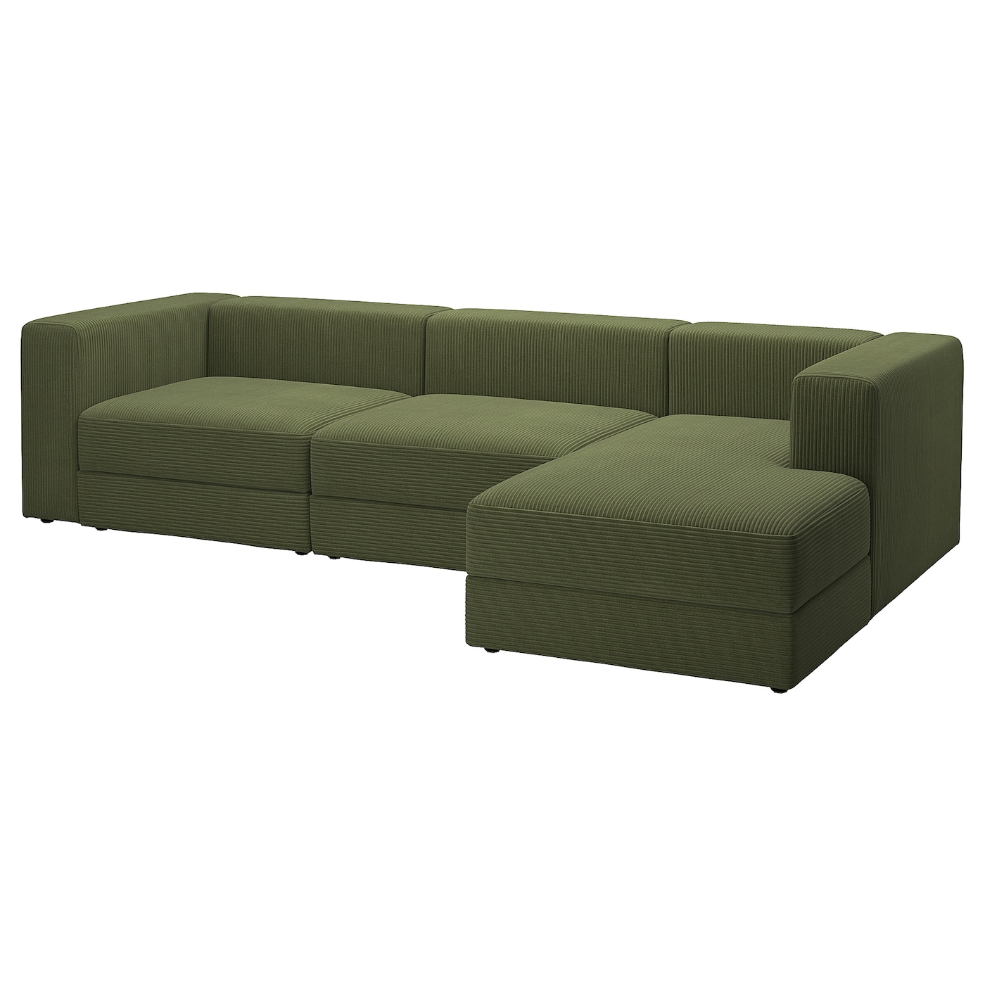IKEA JÄTTEBO 4-osob sofa modułowa z szezlongiem, prawy/Samsala ciemny żółto-zielony, Szerokość: 310 cm
