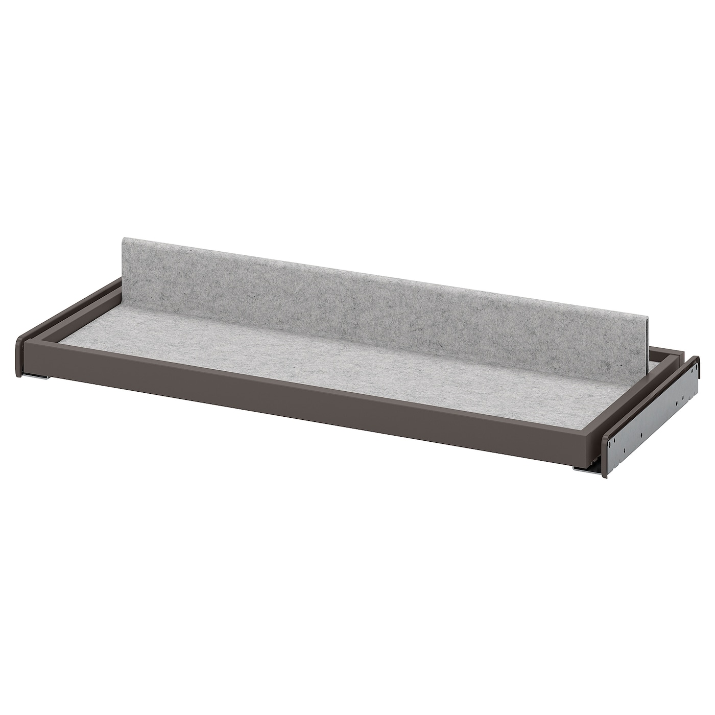 IKEA KOMPLEMENT wysuwana taca z wkładem na buty, ciemnoszary/jasnoszary, 75x35 cm