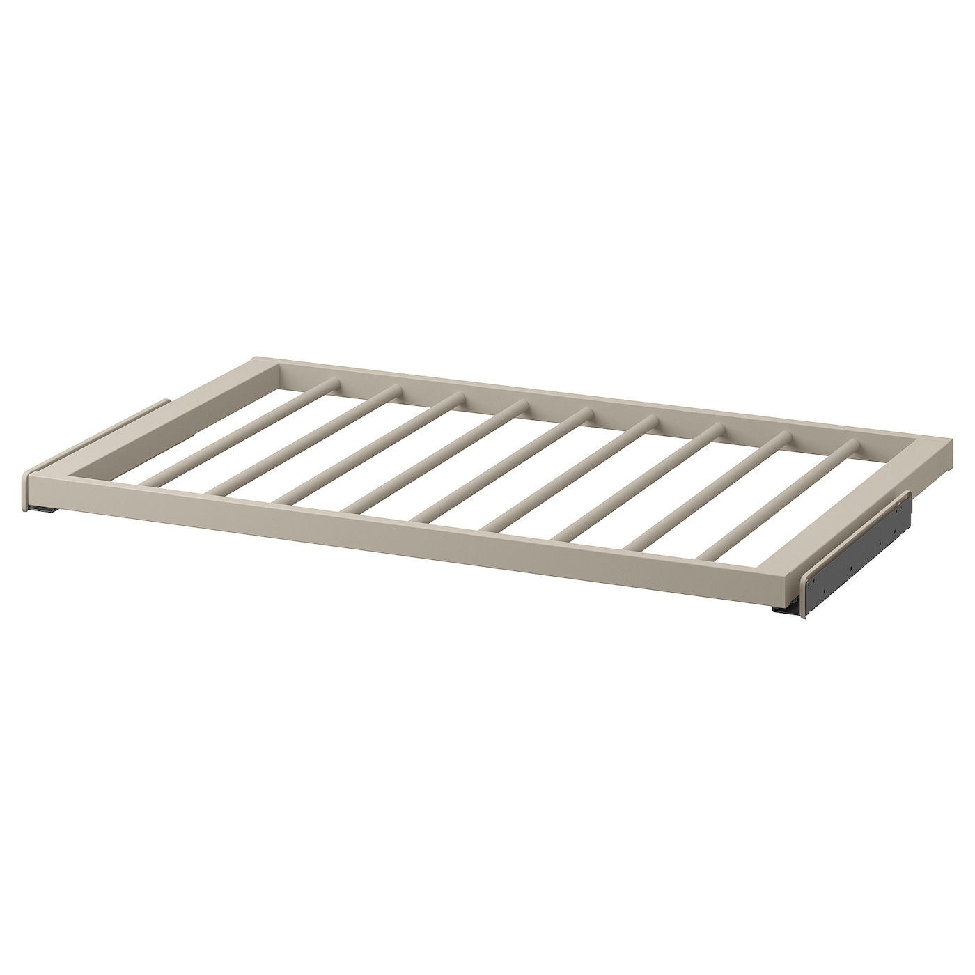 IKEA KOMPLEMENT wysuwany wieszak na spodnie, szarobeżowy, 100x58 cm
