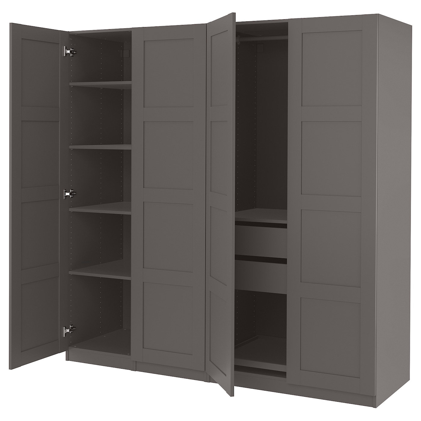 IKEA PAX / BERGSBO szafa, ciemnoszary/ciemnoszary, 200x60x201 cm