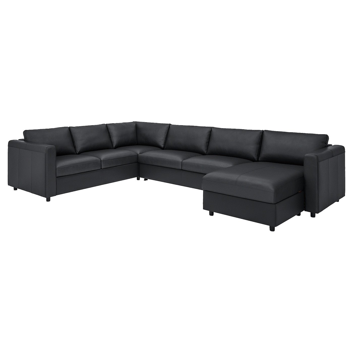 IKEA VIMLE narożna sofa rozkł. 5o z szezl, Grann/Bomstad czarny, Wysokość łóżka: 53 cm