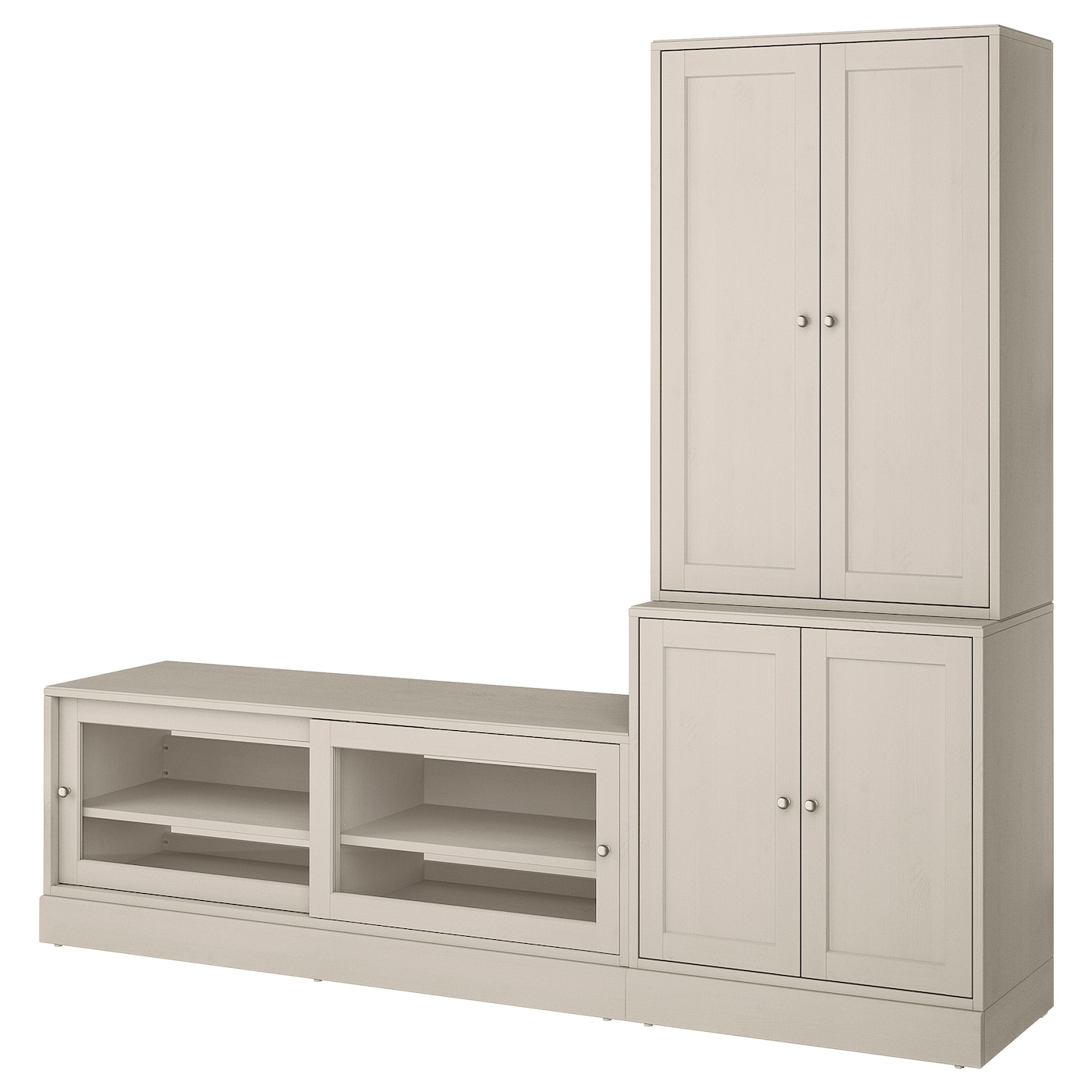 IKEA HAVSTA szafka pod TV, szarobeżowy, 241x47x212 cm
