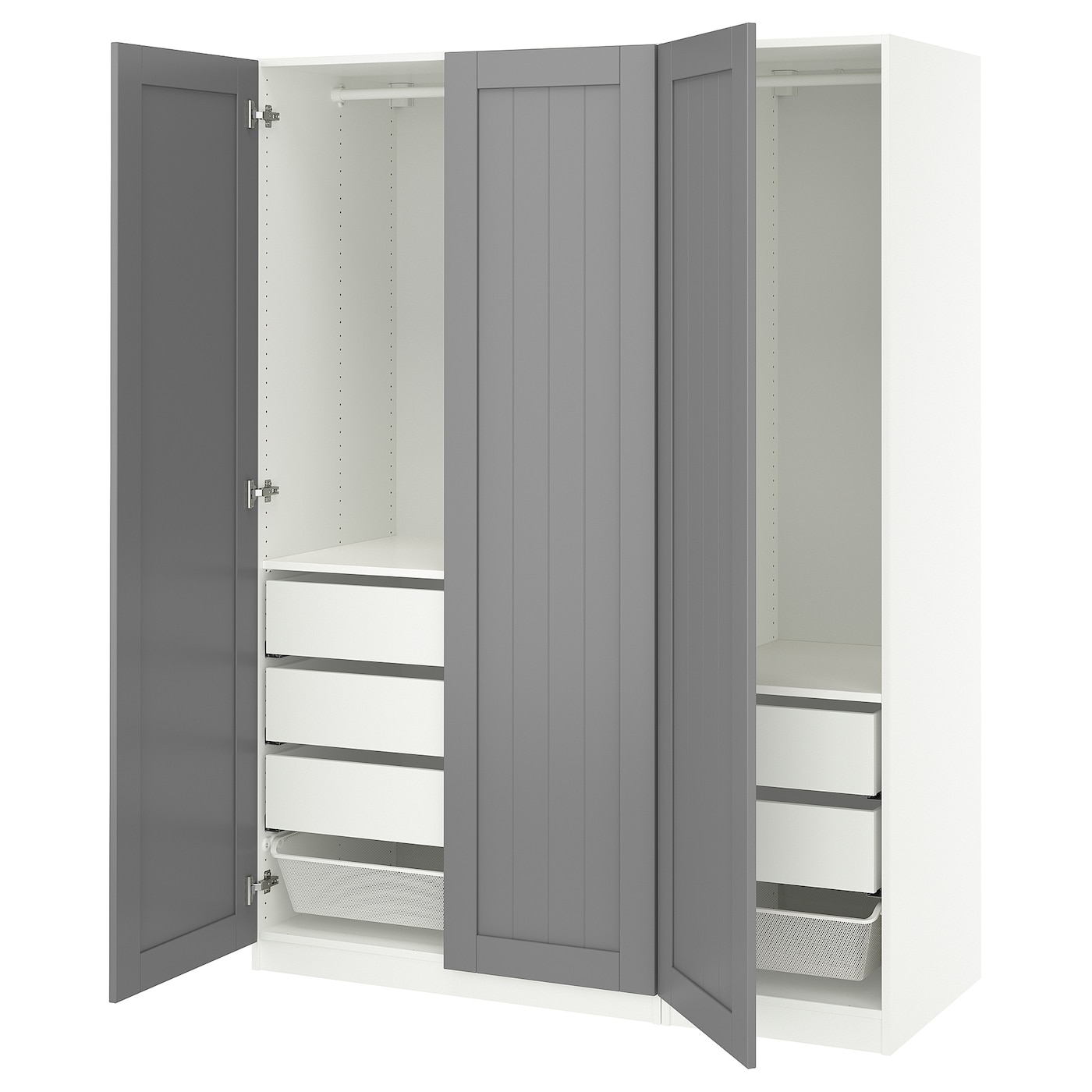 IKEA PAX / GULLABERG kombinacja szafy, biały/szary, 150x60x201 cm