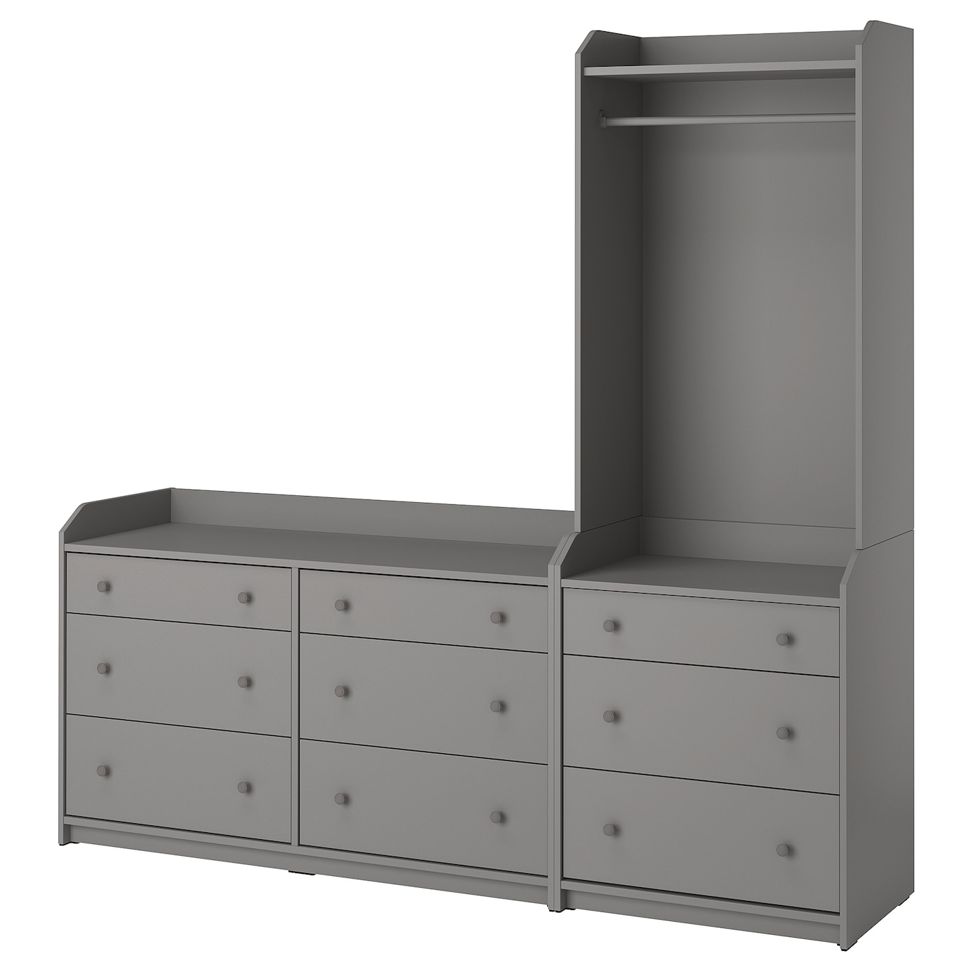 IKEA HAUGA regał, szary, 208x199 cm