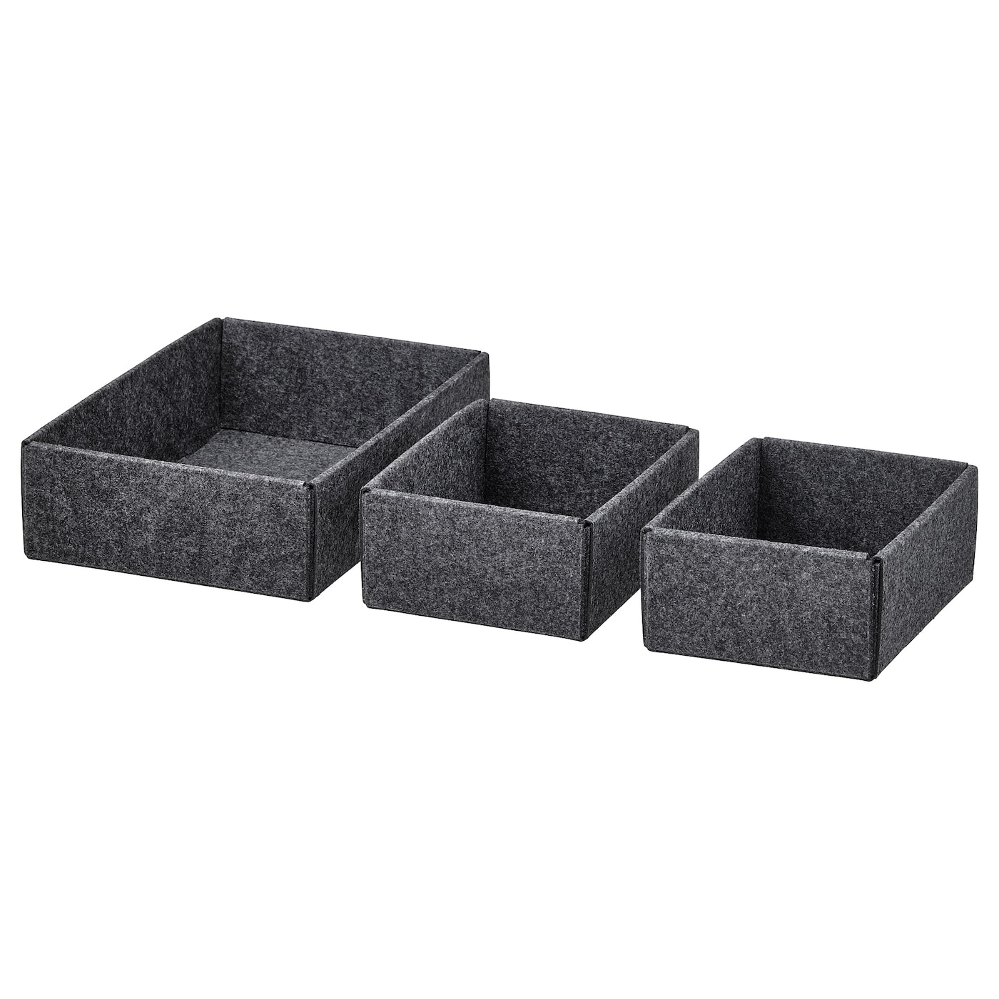 IKEA UPPDATERA pudełko, 3 szt, szary