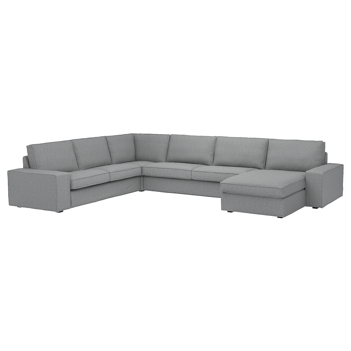 IKEA KIVIK sofa narożna 6-osobowa z szezl, Tibbleby beżowy/szary, Głębokość szezlonga: 163 cm