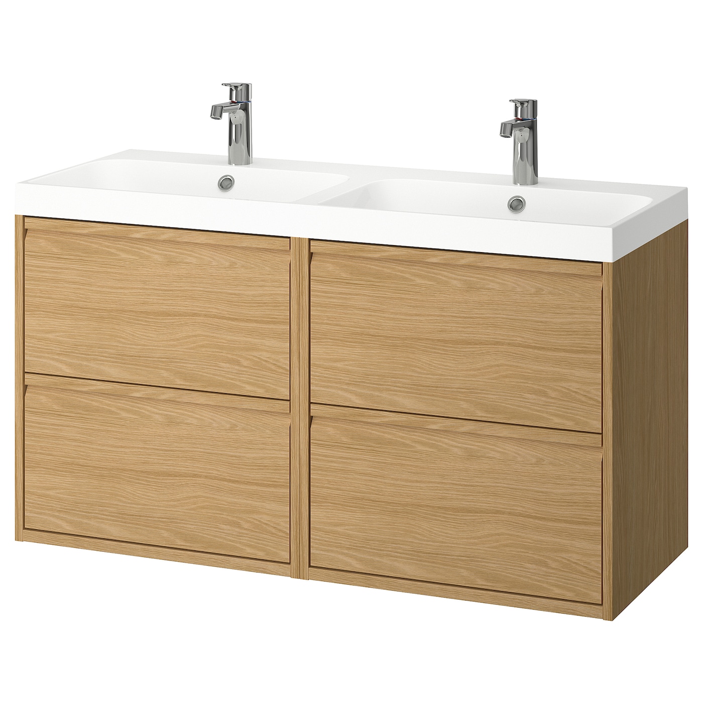 IKEA ÄNGSJÖN / BACKSJÖN szafka umywalkowa/umywalka/baterie, imit. dębu, 120x49x69 cm