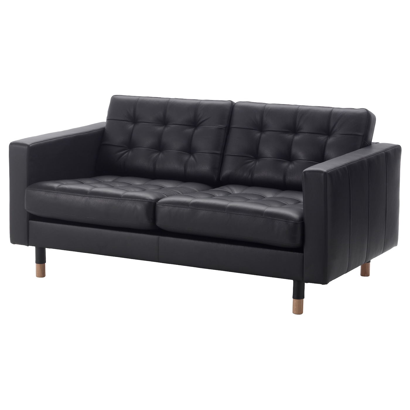 IKEA LANDSKRONA sofa dwuosobowa, Grann/Bomstad czarny/drewno, Szerokość: 164 cm