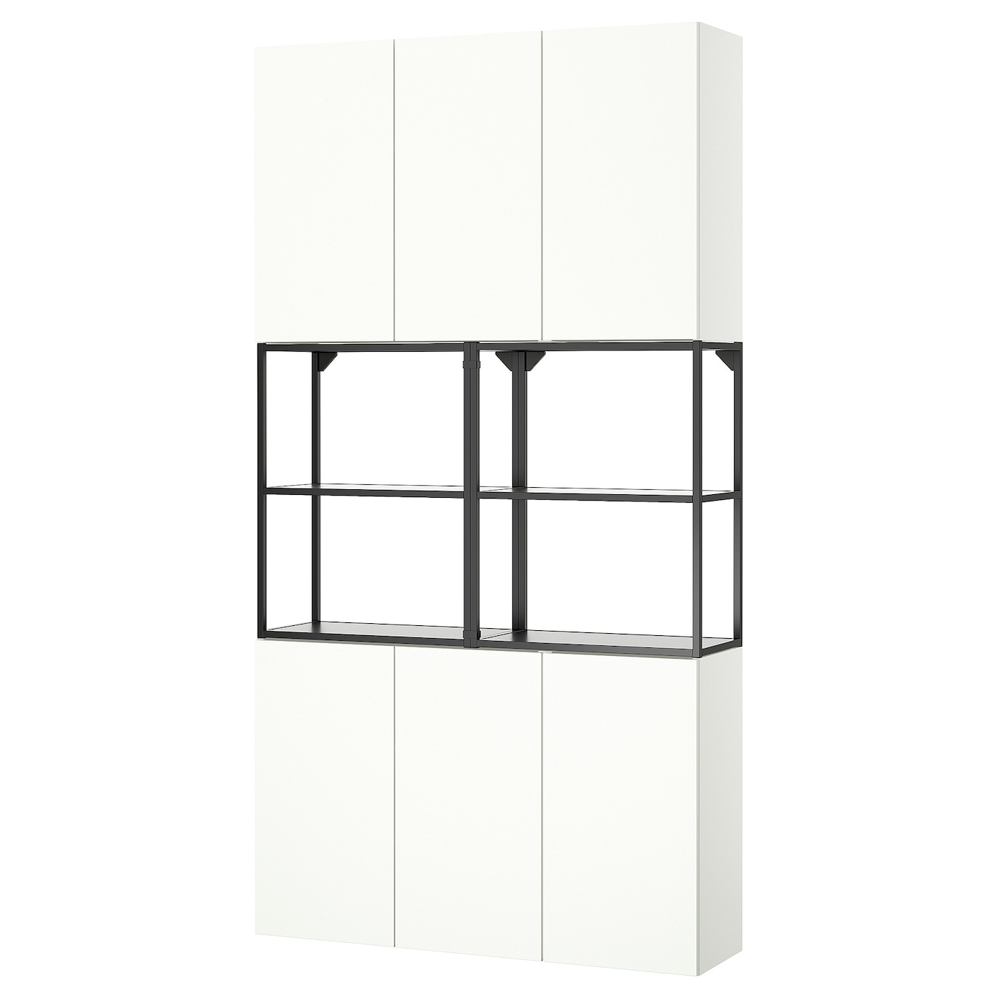 IKEA ENHET regał, antracyt/biały, 120x32x225 cm