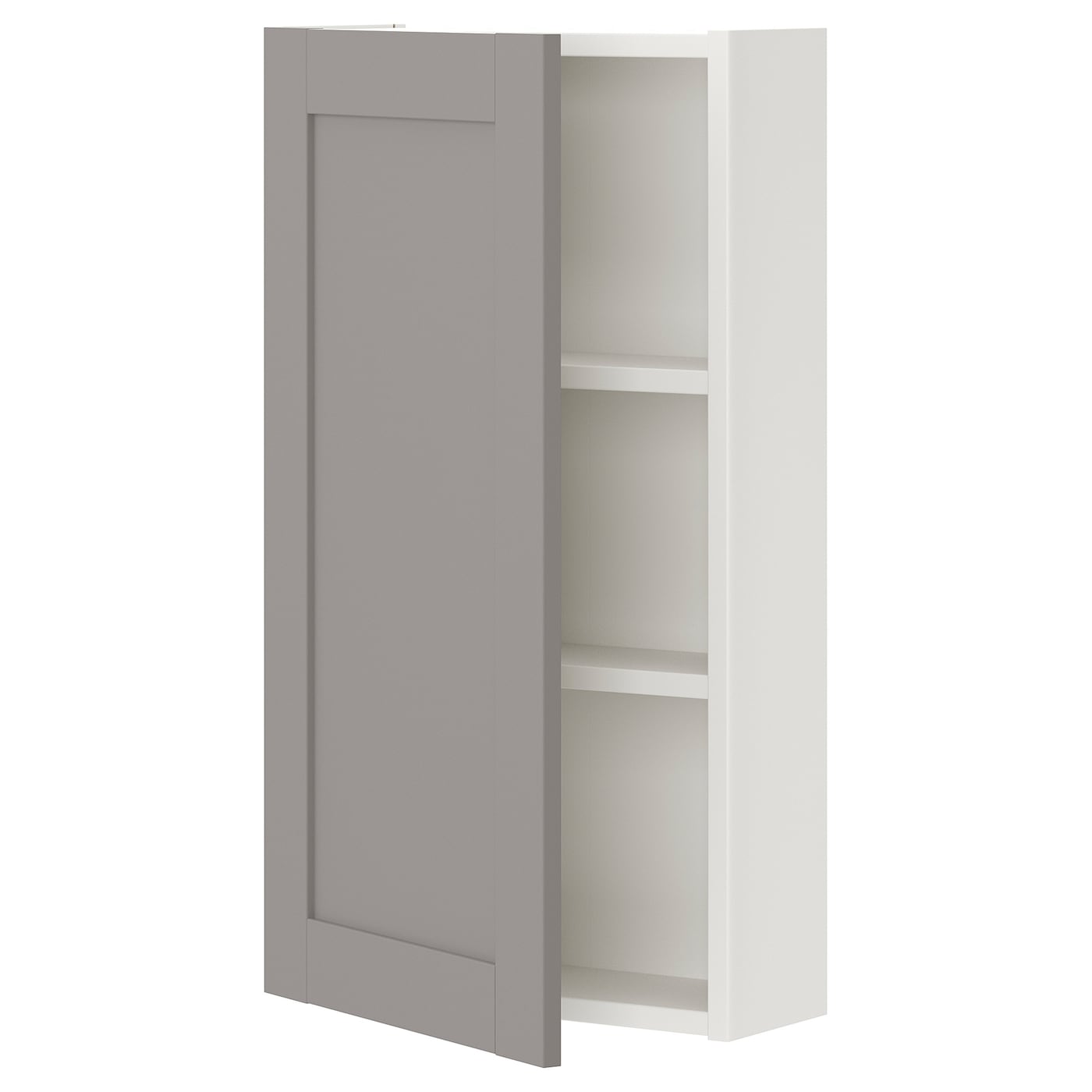 IKEA ENHET szafka wisząca 2półki/drzwi, biały/szary rama, 40x17x75 cm