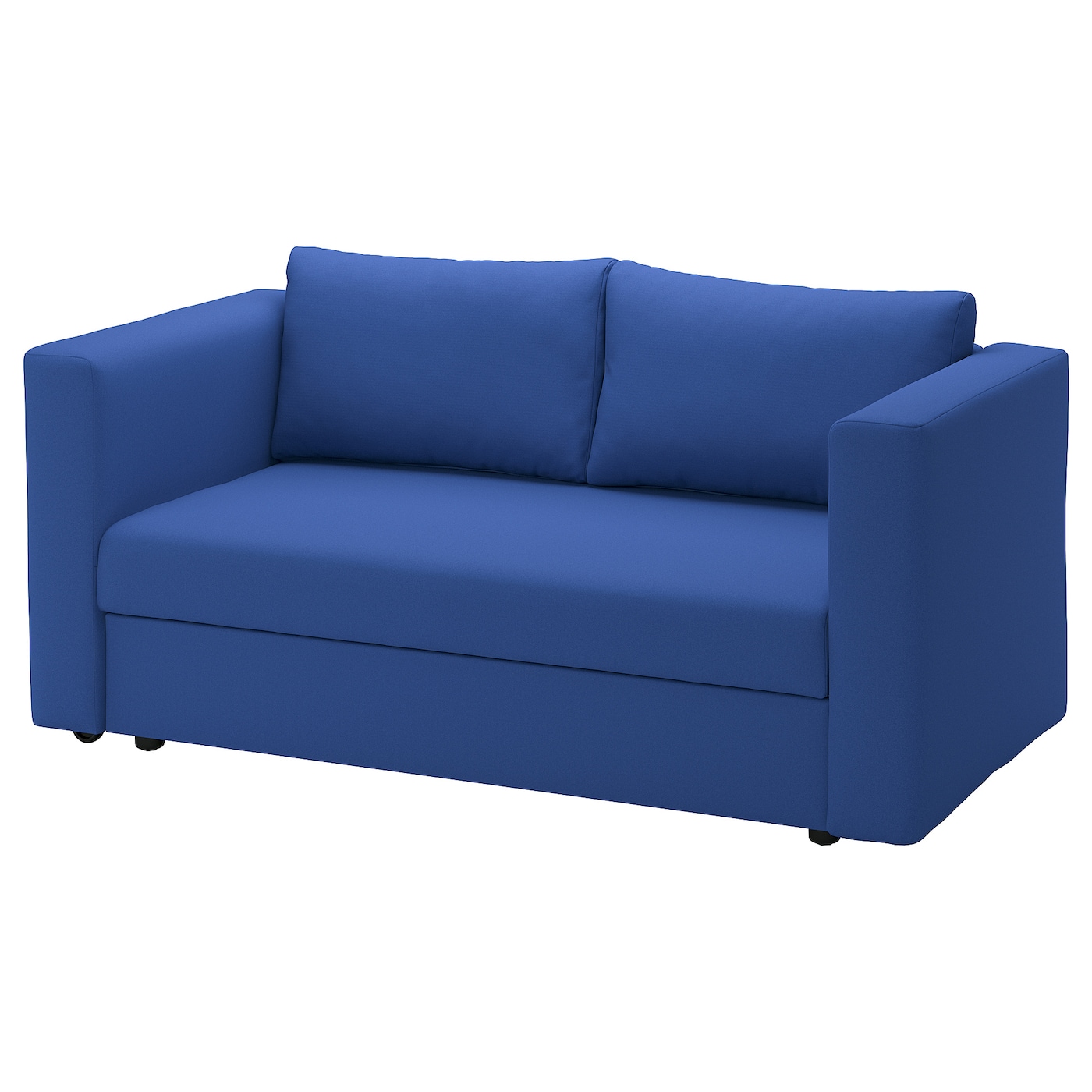 IKEA SKÖNABÄCK sofa 2-osobowa, rozkładana, Knisa jaskrawoniebieski, Wysokość podłokietnika: 66 cm