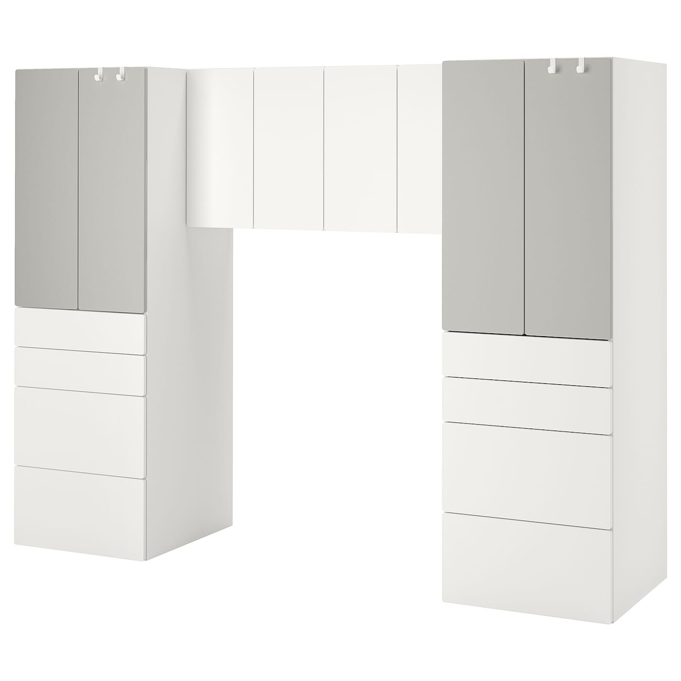 IKEA SMÅSTAD regał, biały/szary, 240x57x181 cm