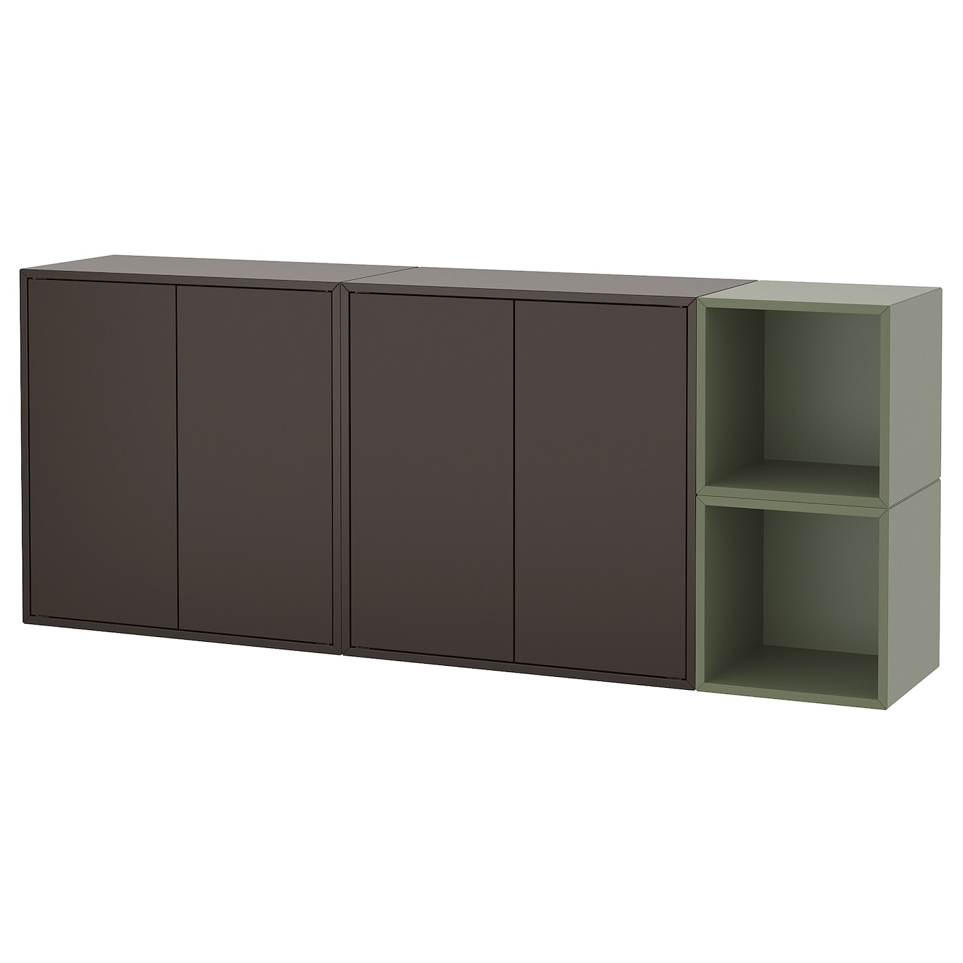 IKEA EKET kombinacja szafek ściennych, ciemnoszary/szarozielony, 175x35x70 cm