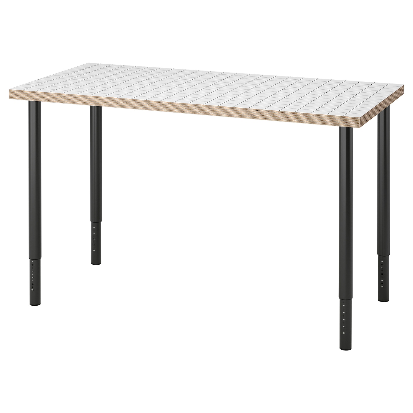 IKEA LAGKAPTEN / OLOV biurko, biały antracyt/czarny, 120x60 cm
