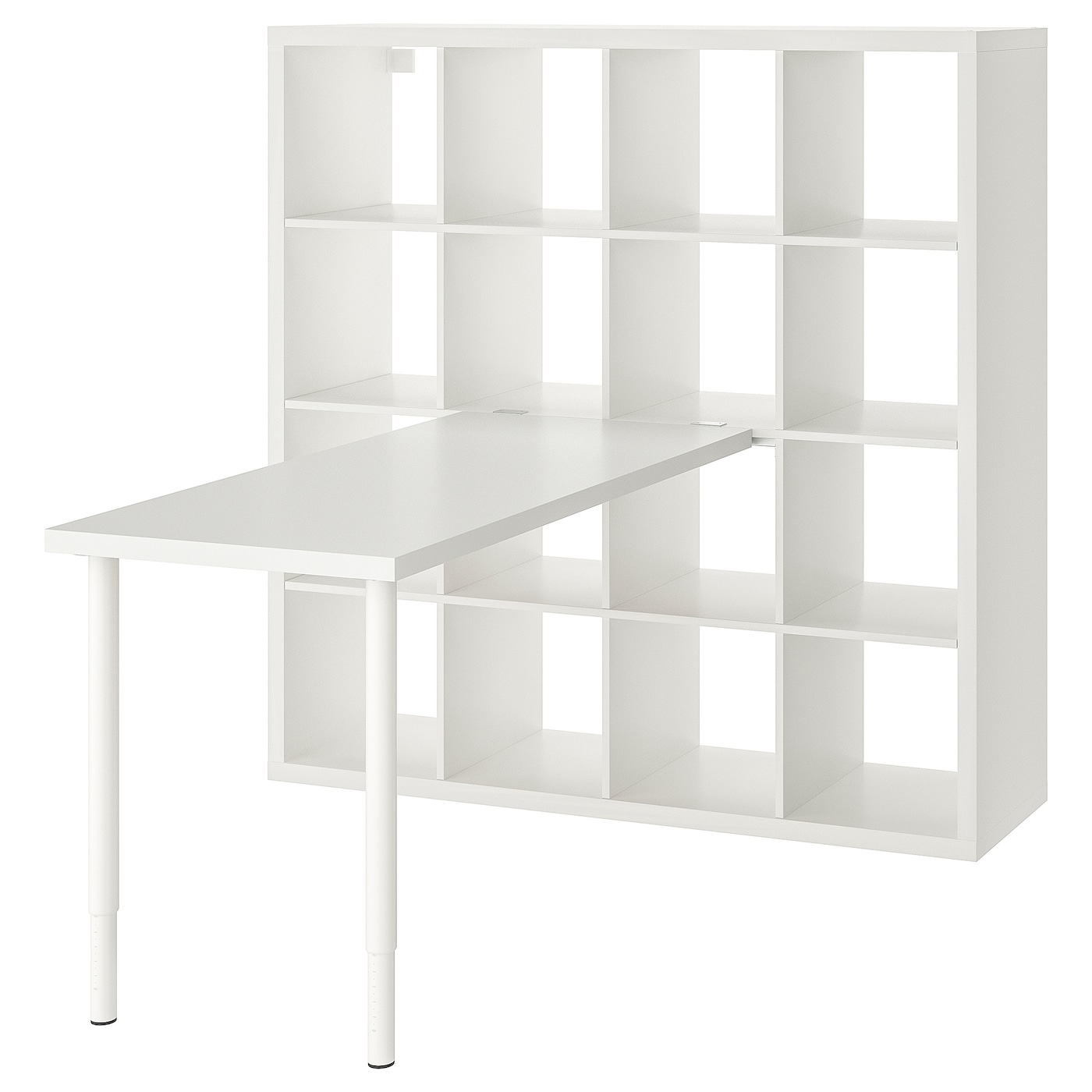 IKEA KALLAX / LAGKAPTEN biurko, biały, 147x159x147 cm