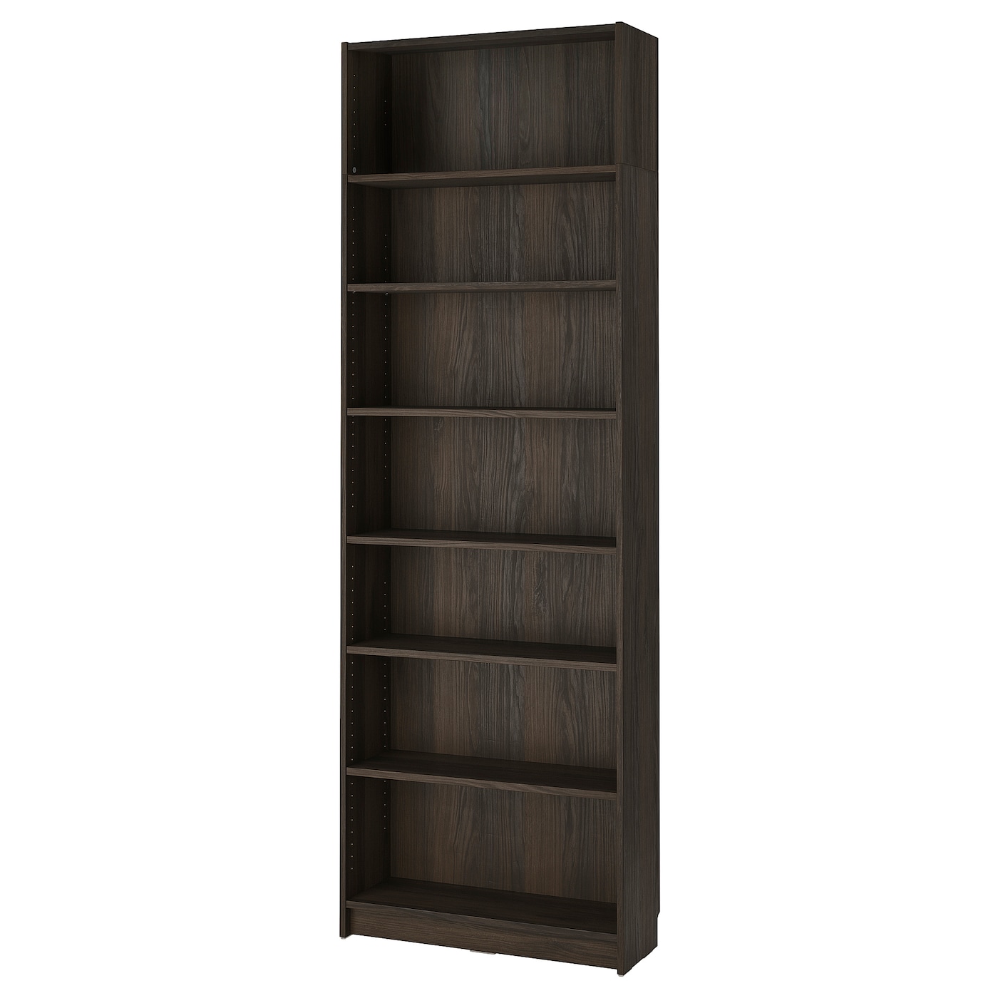 IKEA BILLY regał z nadstawką, ciemnobrązowy imit. dębu, 80x28x237 cm