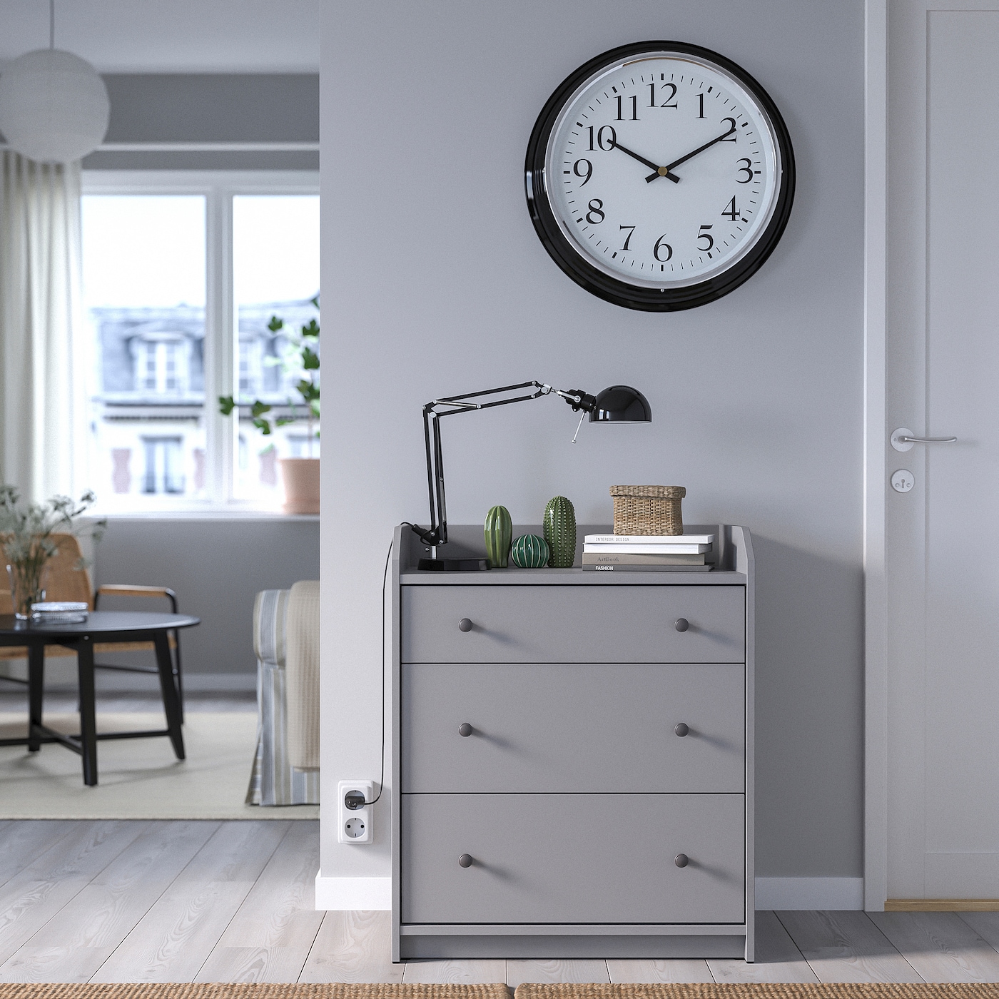 IKEA BRAVUR zegar ścienny, czarny, 59 cm