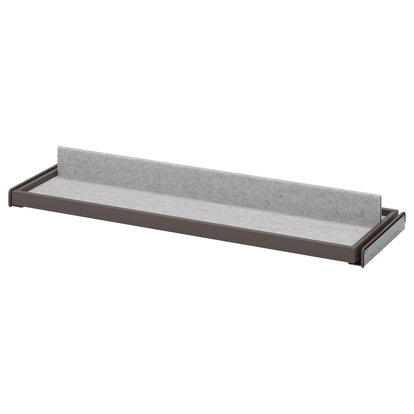 IKEA KOMPLEMENT wysuwana taca z wkładem na buty, ciemnoszary/jasnoszary, 100x35 cm