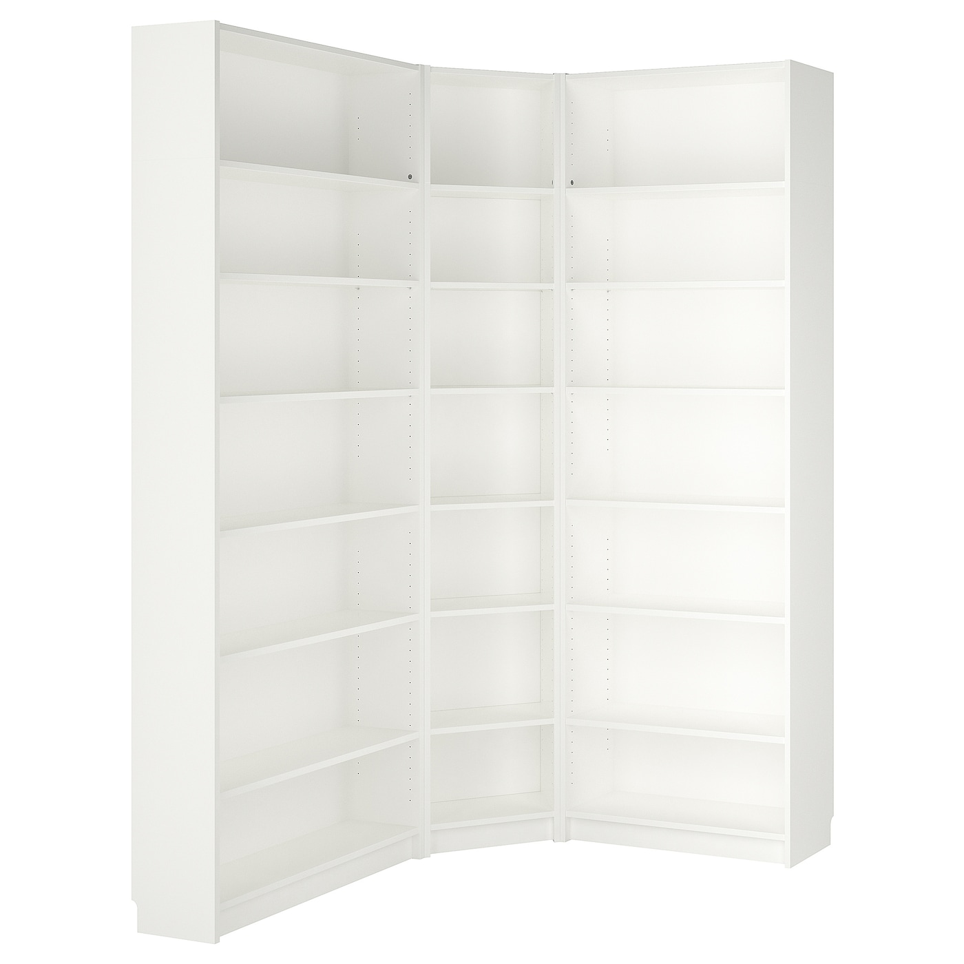 IKEA BILLY regał komb narożna z nadstawkiami, biały, 136/136x28x237 cm