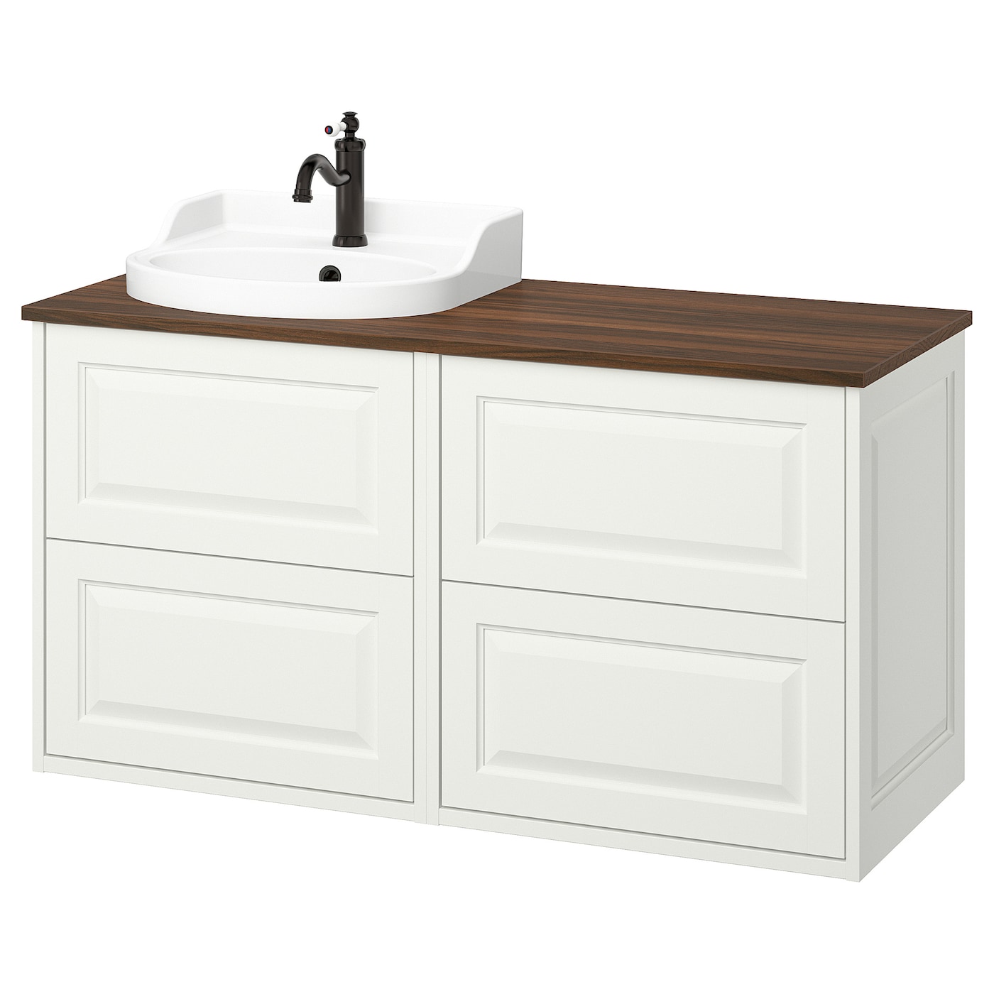 IKEA TÄNNFORSEN / RUTSJÖN szafka pod umyw/umywalka/bateria, biały, 122x49x76 cm