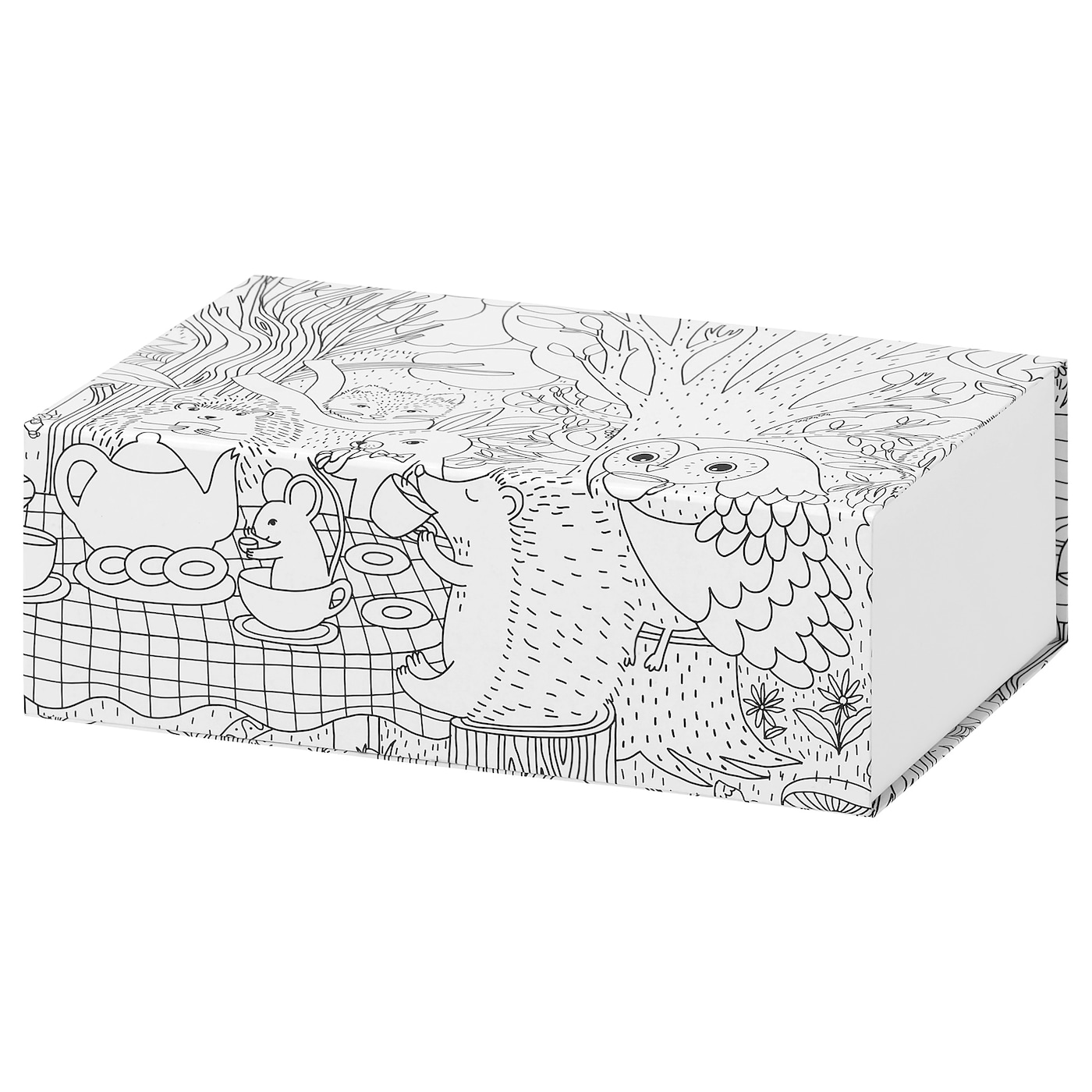 IKEA SKOGSDUVA pudełko, wzór/wielobarwny, 25x17x8.5 cm