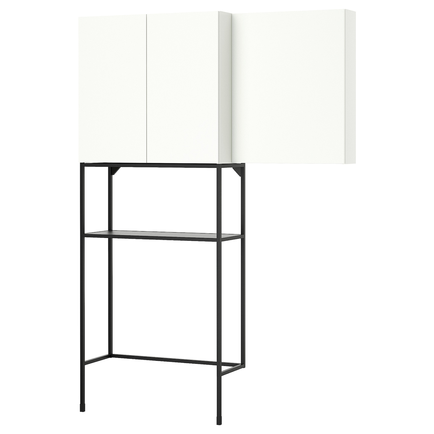 IKEA ENHET regał, antracyt/biały, 140x32x204 cm