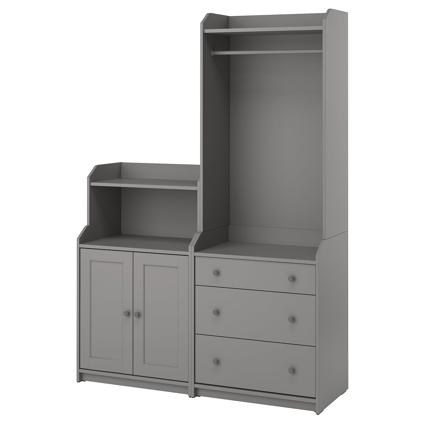 IKEA HAUGA regał, szary, 139x46x199 cm