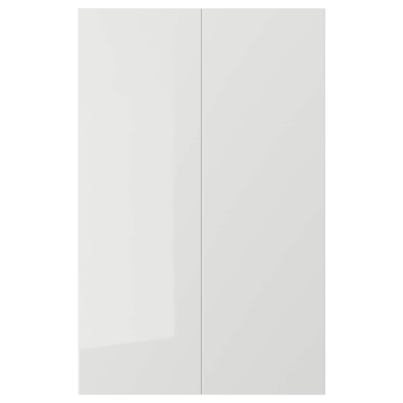 IKEA RINGHULT drz sza nar 2 szt, połysk jasnoszary, 25x80 cm