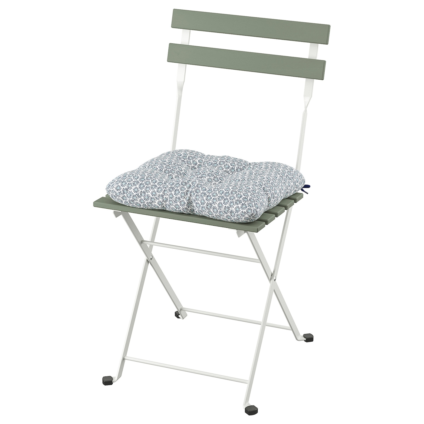 IKEA TÄRNÖ krzesło, ogrodowe, składany biały/zielony/Klösan niebieski, Szerokość: 39 cm