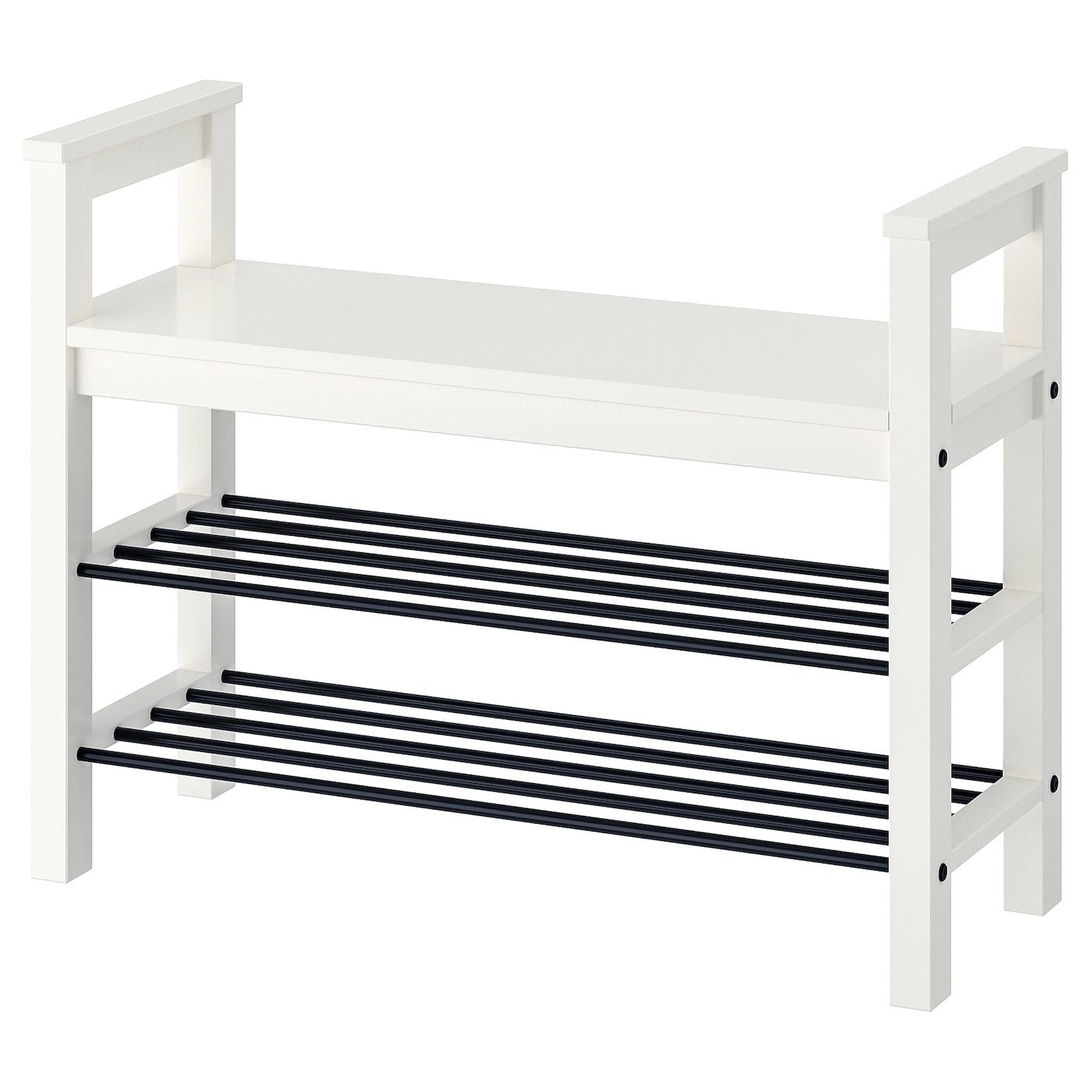 IKEA HEMNES Ławka z półkami na buty, biały, 85x32x65 cm