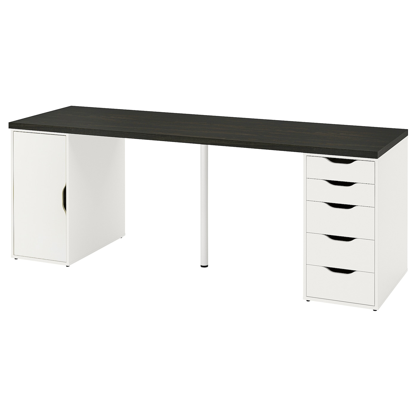 IKEA LAGKAPTEN / ALEX biurko, czarnybrąz/biały, 200x60 cm
