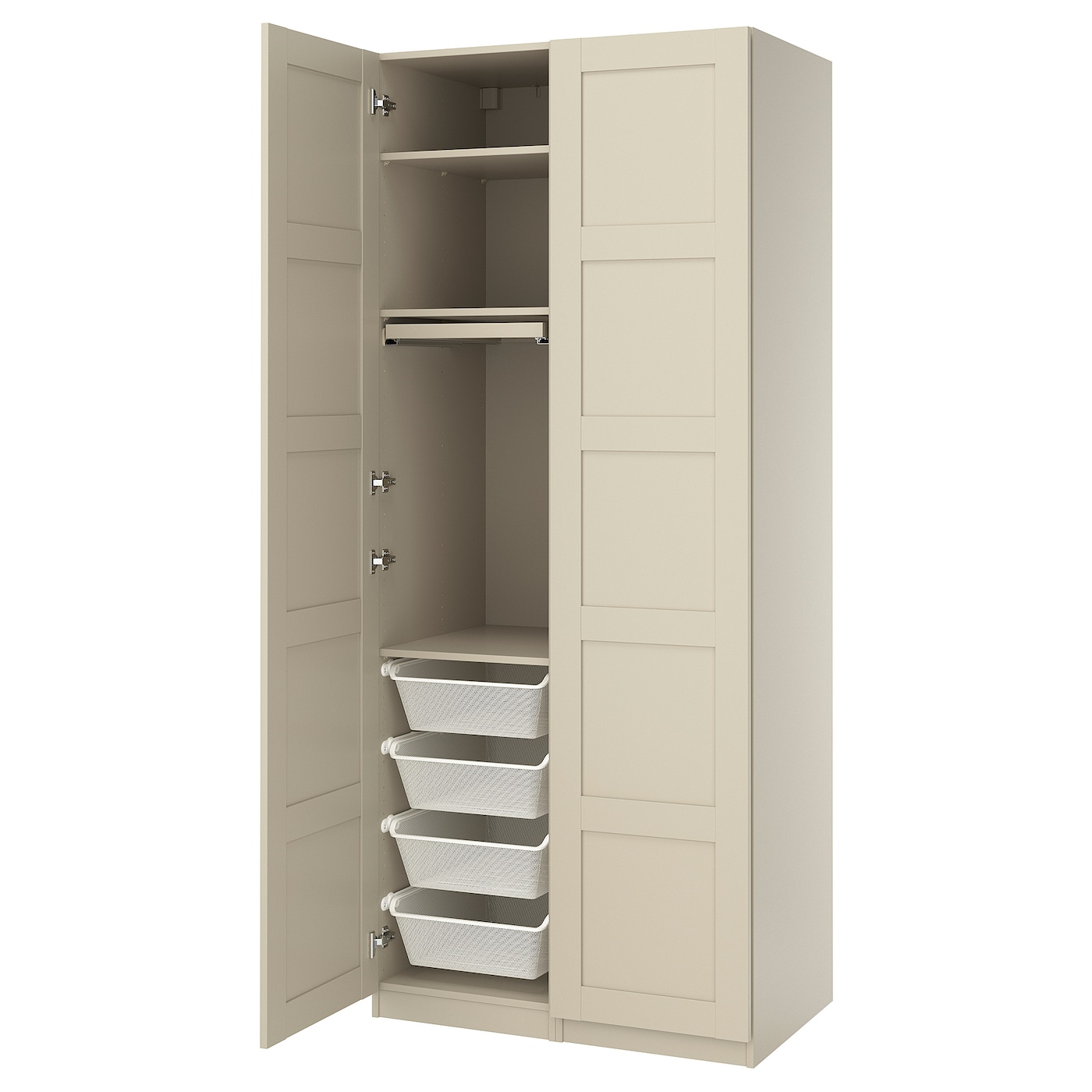 IKEA PAX / BERGSBO kombinacja szafy, szarobeżowy/szarobeżowy, 100x60x236 cm