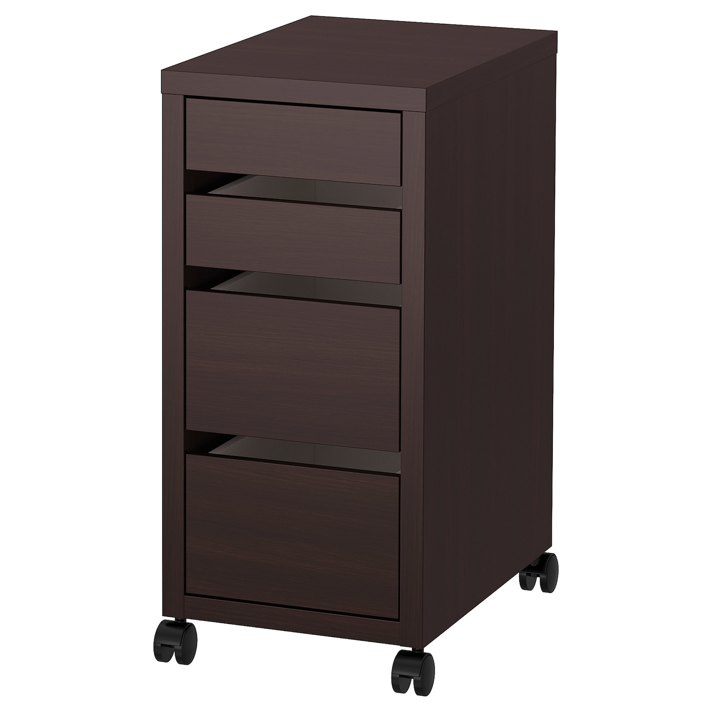 IKEA MICKE komoda na kółkach, czarnobrąz, 35x75 cm