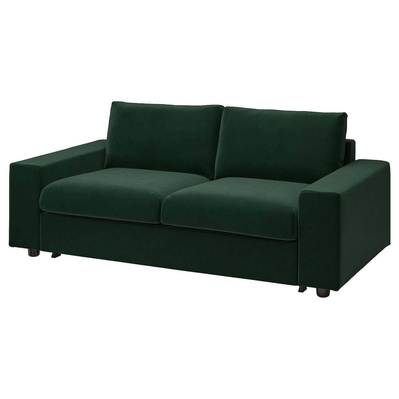 IKEA VIMLE sofa 2-osobowa, rozkładana, z szerokimi podłokietnikami/Djuparp ciemnozielony