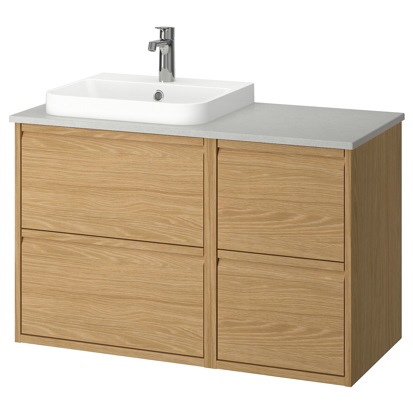IKEA ÄNGSJÖN / BACKSJÖN szafka pod umyw/umywalka/bateria, imit. dębu, 102x49x71 cm
